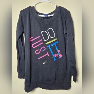 Vintage Women's 90's Blue Label Nike Just Do It Crewneck, Size Medium